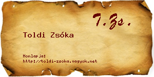 Toldi Zsóka névjegykártya